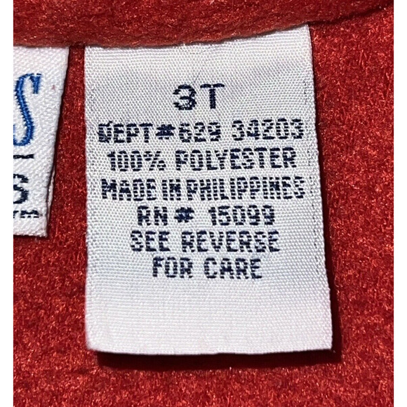 TKS Warm Fleece Vest Zip Up Pockets Extended Zipper Pulls - Red - Toddler Sz 3T - Picture 10 of 11